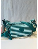 Kipling『牛角包』白綠條紋輕巧多袋側背包 GABBETTE S