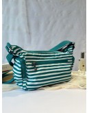 Kipling『牛角包』白綠條紋輕巧多袋側背包 GABBETTE S