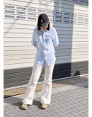正韓OPPA設計師款素面微彈靴型褲