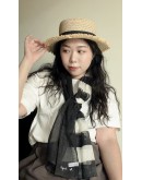 日本製 agnes b. 棉麻UV長版帕巾