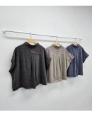 正韓 BONITA 寬鬆棉質短版襯衫