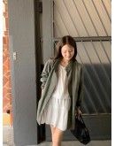 正韓設計師款 OUNCE立領輕工裝長版外套