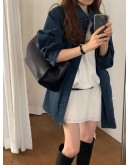 正韓設計師款 OUNCE立領輕工裝長版外套