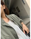 正韓設計師款 OUNCE立領輕工裝長版外套