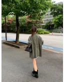 正韓設計師款 OUNCE立領輕工裝長版外套
