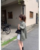 正韓設計師款 OUNCE立領輕工裝長版外套