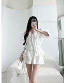 正韓 CLOTH 光澤感抽繩連帽外套套裝