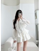 正韓 CLOTH 光澤感抽繩連帽外套套裝