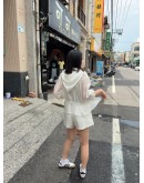正韓 CLOTH 光澤感抽繩連帽外套套裝