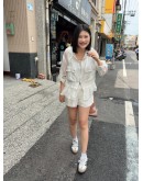 正韓 CLOTH 光澤感抽繩連帽外套套裝