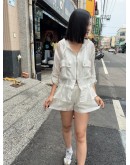 正韓 CLOTH 光澤感抽繩連帽外套套裝